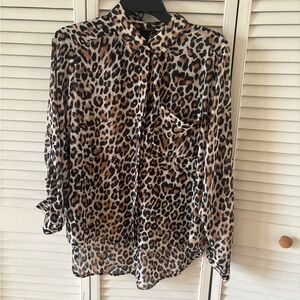 H&M Leopard Print Button Down Shirt